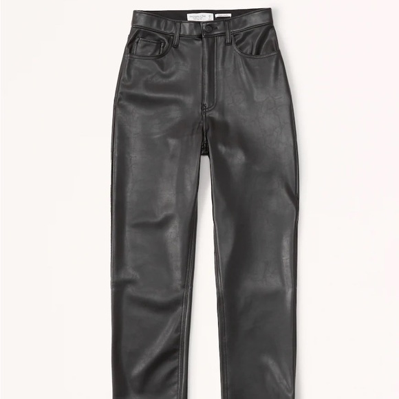 Abercrombie Vegan Leather Ankle Straight Pants NWT - Picture 5 of 6
